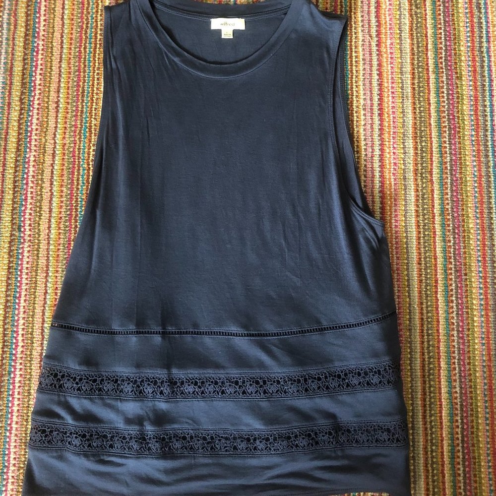 Blue Top With Embroidered Detail